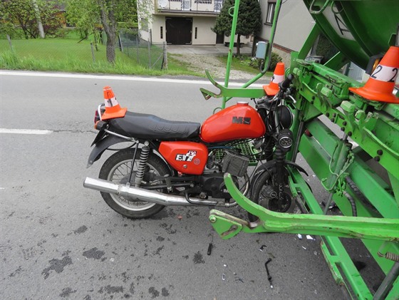 Motorka dvaatřicetiletého motocyklisty, který v Bordovicích na Novojičínsku...
