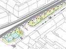 Návrh projektu oivující prostor pod Negrelliho viaduktem.