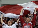 Lotytí fanouci na hokejovém mistrovství svta