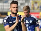 Zklamaní fotbalisté Olomouce po sestupu do druhé ligy