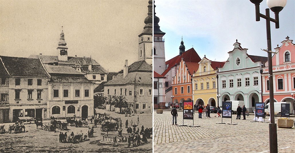 Centrum Pelh�imova kolem roku 1890 a v sou�asnosti