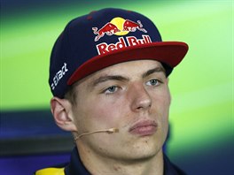 Max Verstappen na tiskov konferenci ped Velkou cenou F1 v Katalnsku