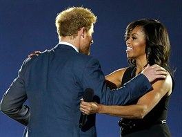 Princ Harry a první dáma USA Michelle Obamová na zahájení Invictus Games...
