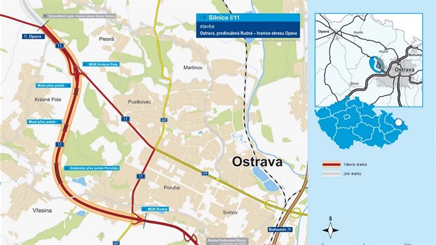 I/11 Ostrava, prodloužená Rudná-hranice okresu Opava