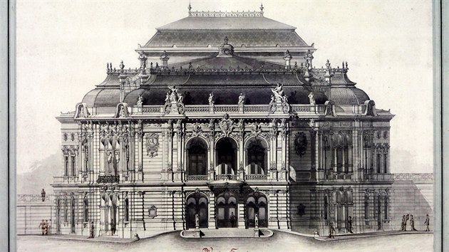 Reprodukce z vstavy "Mstsk divadlo Karlovy Vary 1886-2016" podan ke 130. vro oteven jeho budovy v krajsk knihovn.