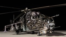 Vrtulník Mi-24/35 s názvem Alien Tiger 221. letky z Námti nad Oslavou.