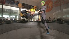 Létání ve v�trném tunelu v let�anské Hurricane Factory.