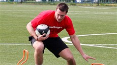 Tomá� Fo�� na tréninku olomouckých hokejist�.