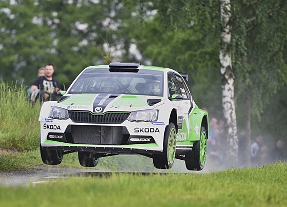 Rallye eský Krumlov - Jan Kopecký se kodou Fabia R5.