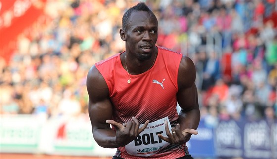 Jamajský sprinter Usain Bolt na loském mítinku Zlatá tretra.