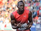 MILEK DAV. Jamajsk sprinter Usain Bolt na mtinku Zlat tretra.