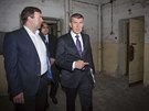 Ministr financ Andrej Babi a starosta msta Stanislav Blaha pi nvtv...