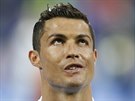 CR7. Cristiano Ronaldo z Realu Madrid ped startem finále Ligy mistr