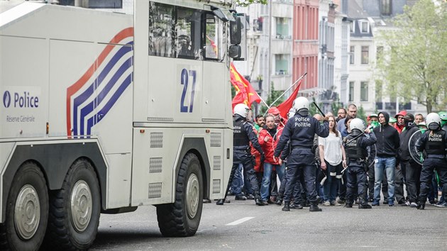 Protesty belgickch bacha v Bruselu (17. kvtna 2016)