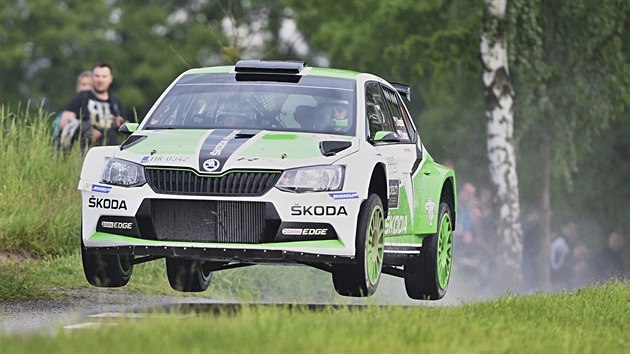 Rallye esk Krumlov - Jan Kopeck se kodou Fabia R5.
