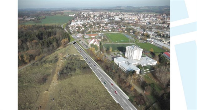 Dálnice D3 a silnice I/3, vizualizace plánovaného zahloubení komunikace u zámeckého parku Konopiště
