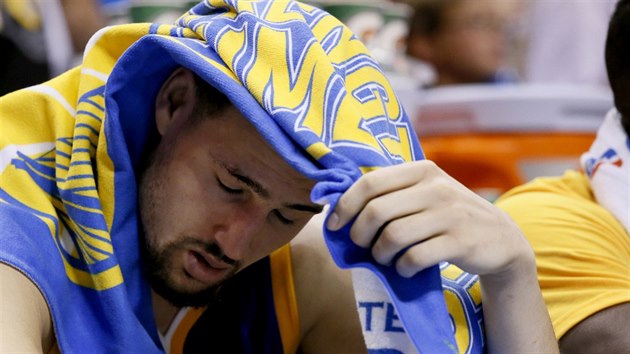 TRPEN. Klay Thompson z Golden State a jeho vmluvn vraz.