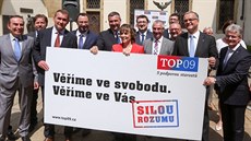 Top 09 zahájila pedvolební kampa ped krajskými volbami (23. kvten 2016)