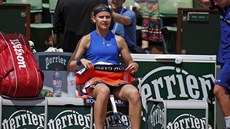SOUSTŘEDĚNÍ. Lucie Šafářová ve třetím kole Roland Garros.