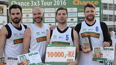 Vítězové brněnského turnaje 3x3 Tour: zleva Roman Zachrla, Jan Kratochvíl,...