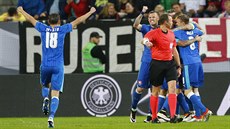 Gólová radost slovenských fotbalistů v přípravném duelu proti Německu