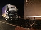 Veerní nehoda dvou kamion na 58. kilometru dálnice D1 (30.5.2016).