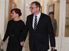 Jana Neasová (bývalá Nagyová) a nkdejí premiér Petr Neas u soudu týkajícího...