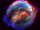 Falen vybarvený obrázek tzv. Keplerovy supernovy, kterou bylo na Zemi moné...
