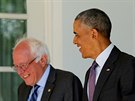 Prezident Barack Obama pivítal Bernieho Sanderse v Oválné pracovn Bílého domu...