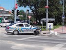 V centru eských Budjovic se srazil policejní vz s rozvozem pizzy.