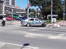 V centru eských Budjovic se srazil policejní vz s rozvozem pizzy.