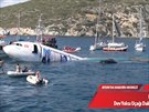 Turci potopili na moské dno v letovisku Kuadas&#305; letoun Airbus A300, bude...