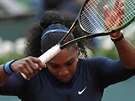 Americká tenistka Serena Williamsová v duelu s Julií Putincevovou z Kazachstánu.