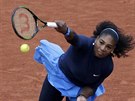 Americká tenistka Serena Williamsová v duelu s Julií Putincevovou z Kazachstánu.