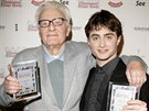 Peter Shaffer se s Danielem Radcliffem v únoru 2008 raduje z ocenní pro drama...