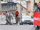 Nizozemský cyklista Eekhoorn bhem první etapy Závodu míru