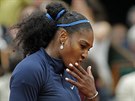 PEMÝLIVÁ. Serena Williamsová ve finále Roland Garros