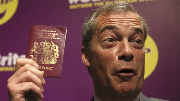 Ldr strany UKIP Nigel Farage je stoupencem brexitu
