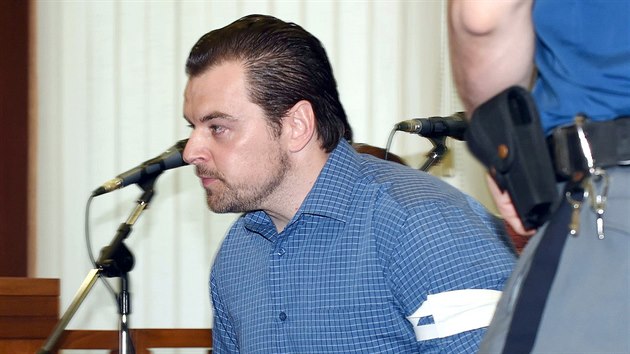 Petr  Kramn u Vrchnho soudu v Olomouci, kter mu potvrdil trest 28 let vzen. (1. ervna 2016)
