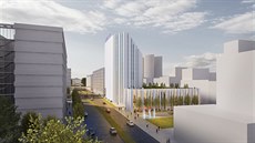 Vizualizace hotelu a kongresového centra, který vyroste v ulici Vysko�ilova v...