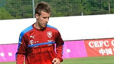 Luká� Mare�ek na tréninku �eské reprezentace