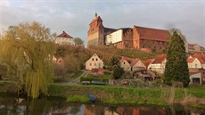 Hlavní m�stská brána v Tangermünde je stejn� jako v�t�ina budov postavená z...