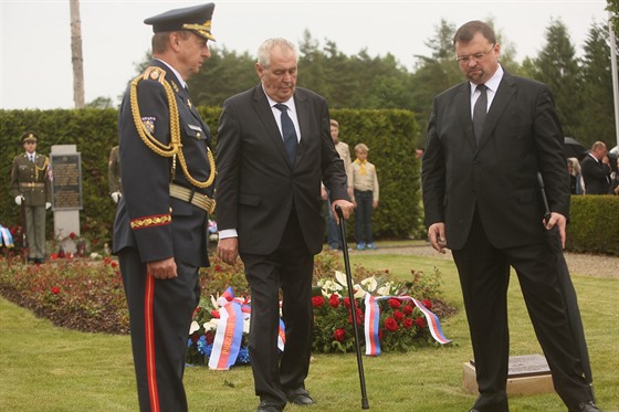 Prezident Milo Zeman  na pietním aktu v Lidicích.