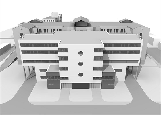 Vizualizace budoucí podoby chebské nemocnice se zcela novým pavilonem, jehož...