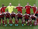 Reprezentace Rakouska ped utkáním Eura 2016 proti Maarsku.