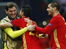 STELCI A NÁHRADNÍK. Nolito a Álváro Morata slaví gól proti Turecku s náhradním...