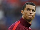 Portugalec Cristiano Ronaldo ped druhým zápasem na Euru proti Rakousku.