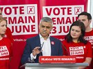 Starosta Londýna Sadiq Khan bhem setkání s volii ped referendem o vystoupení...