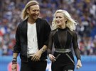 David Guetta (vlevo) a védská zpvaka Zara Larssonová pi slavnostním...