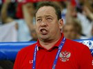 SOJUZ NRUIMYJ Trenér ruské reprezentace Leonid Sluckij ped utkáním...
